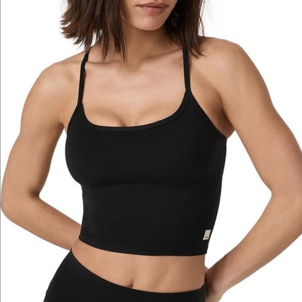 Vuori Black Strappy Crop Top XS